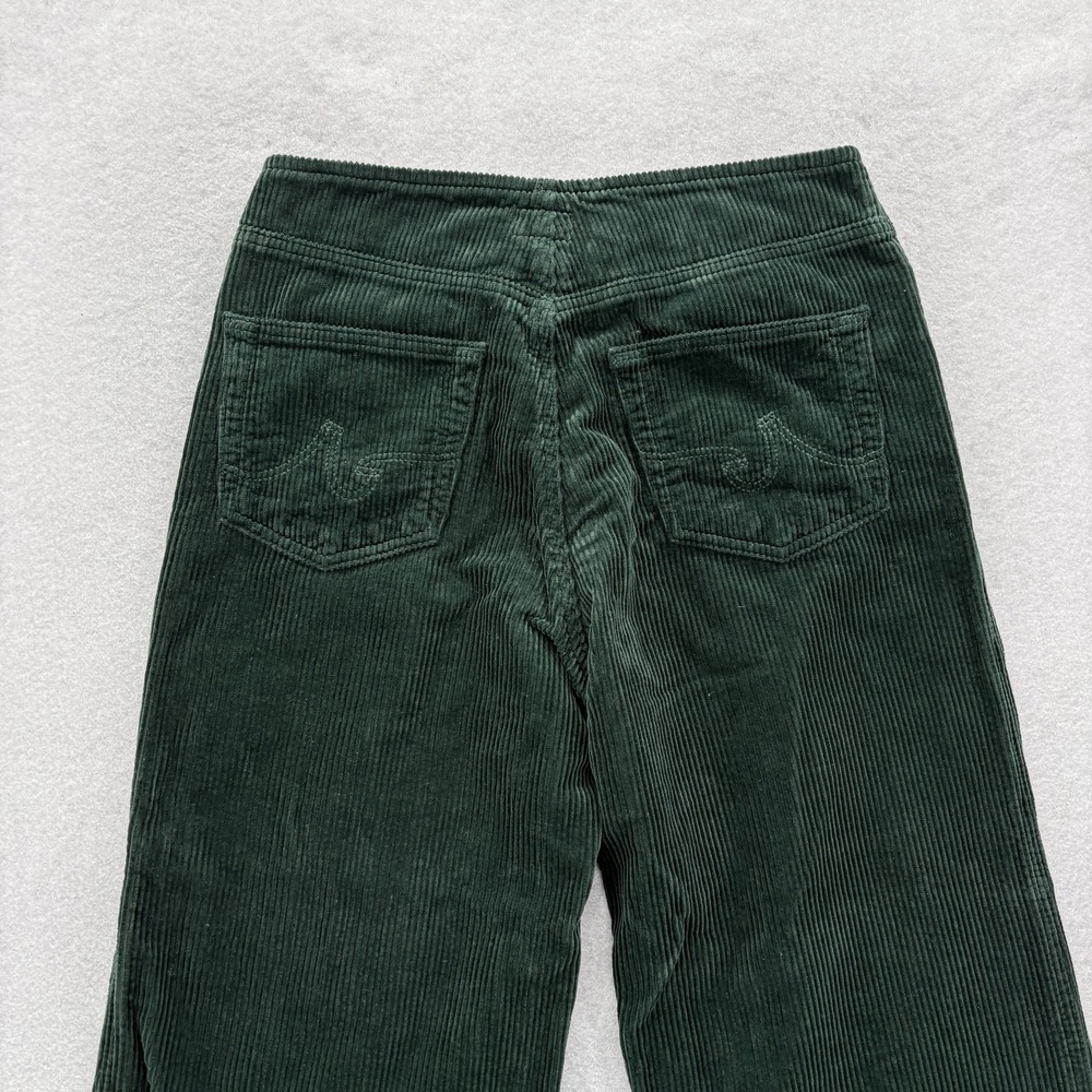 Adriano Goldschmied Etta Wide Leg Cropped Corduroy Pants Womens 26 Green Baggy - Picture 12 of 14
